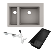 Hansgrohe S510-F635 Ankastre Granit Eviye 180/450 Beton Grisi + Sifon Takımı + Süzgeç