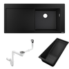 Hansgrohe S514-F450 Ankastre Granit Eviye Sol Damlalık Grafit Siyahı + Sifon Takımı + Süzgeç