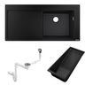 Hansgrohe S514-F450 Ankastre Granit Eviye Sol Damlalık Grafit Siyahı + Sifon Takımı + Süzgeç