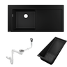Hansgrohe S514-F450 Ankastre Granit Eviye Sağ Damlalık Grafit Siyahı + Sifon Takımı + Süzgeç