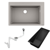 Hansgrohe S51 S510-F660 Ankastre Granit Eviye Beton Grisi + Sifon Takımı + Eviye Süzgeci