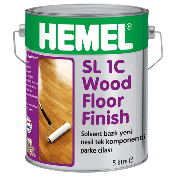 Hemel Sl 1C Wood Floor Finish Parlak 5 L Solvent Bazlı Parke Cilası