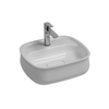 Isvea Fluido Mat Beyaz 47 cm Tezgah Üzeri Çanak Lavabo Bas-Aç Set