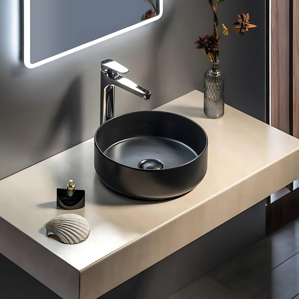 Isvea Infinity Mat Siyah Tezgah Üzeri Lavabo 36 cm