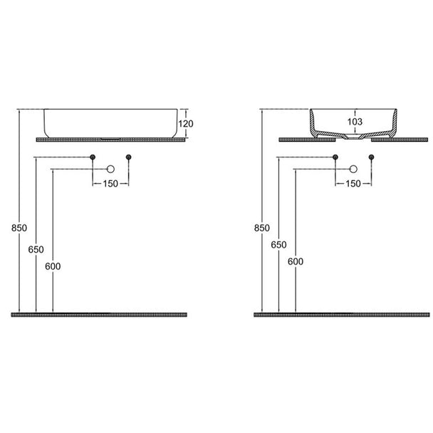 Isvea Infinity Vizon Tezgah Üzeri Lavabo 55cm