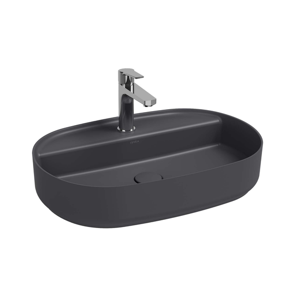 Isvea Infinity 60 cm Antrasit Batarya Delikli Tezgah Üzeri Lavabo