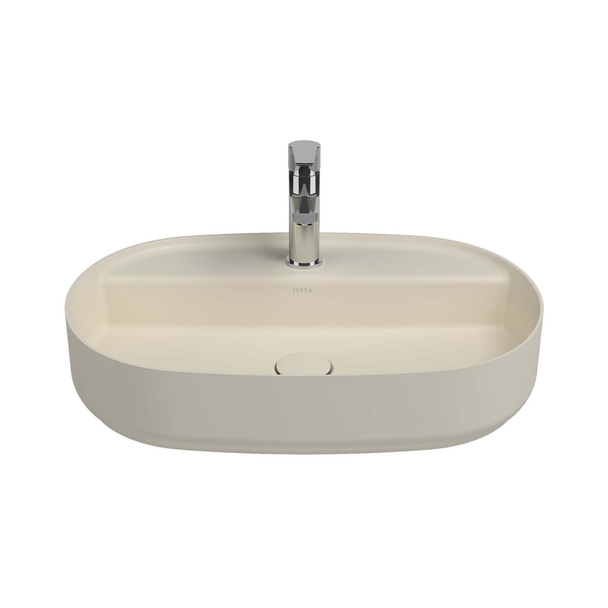 Isvea Infinity Fildişi Batarya Delikli Tezgah Üzeri Lavabo 60 cm