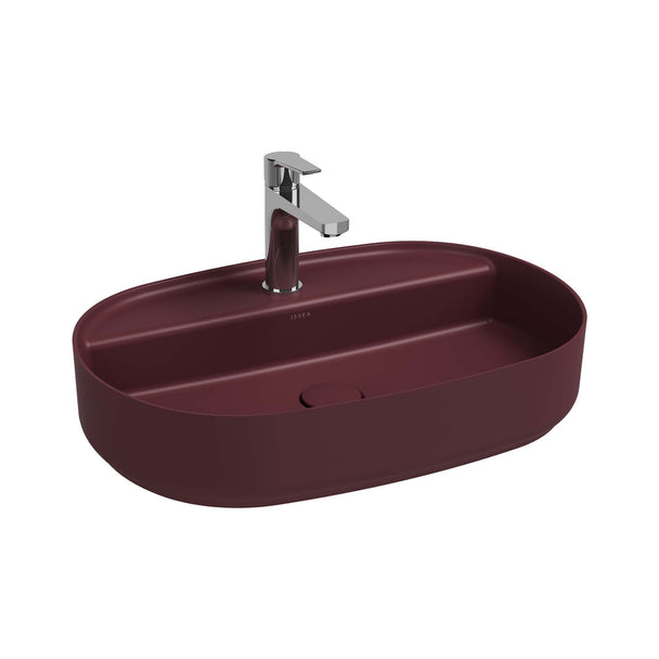 Isvea Infinity Rustik Bordo Batarya Delikli Tezgah Üzeri Lavabo 60 cm