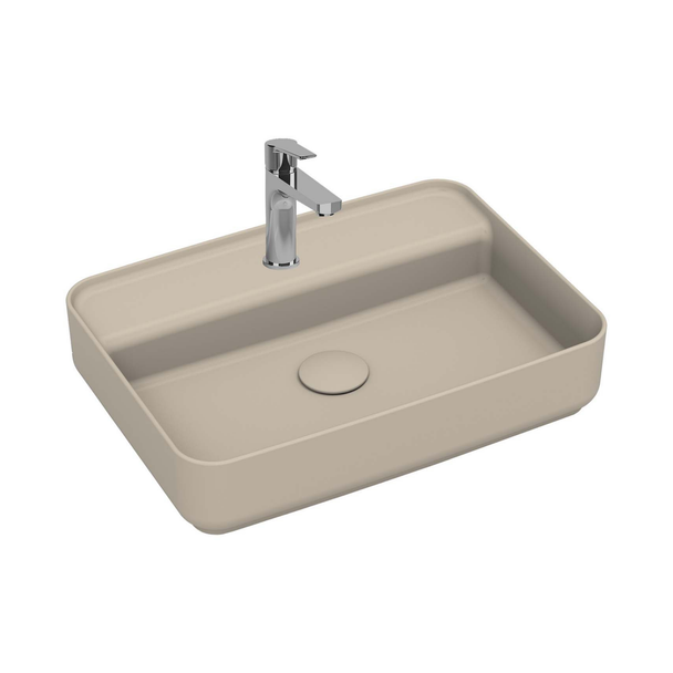 Isvea Infinity Fildişi Batarya Delikli Tezgah Üzeri Lavabo 55 cm