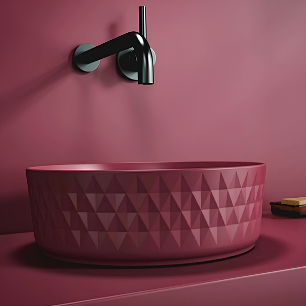 Isvea Artısan Edition Rombo Rustik Bordo Tezgah Üzeri Lavabo