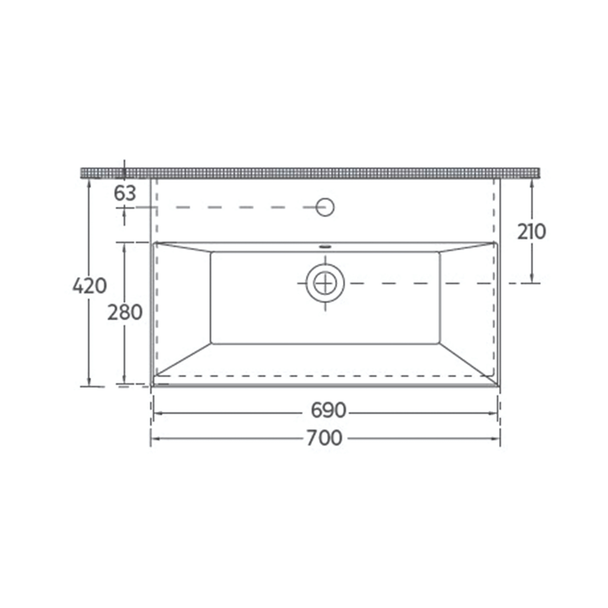 Isvea SistemaZ 70 cm Lavabo
