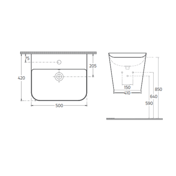 Isvea Sott Aqua Asma Monoblok Lavabo 50