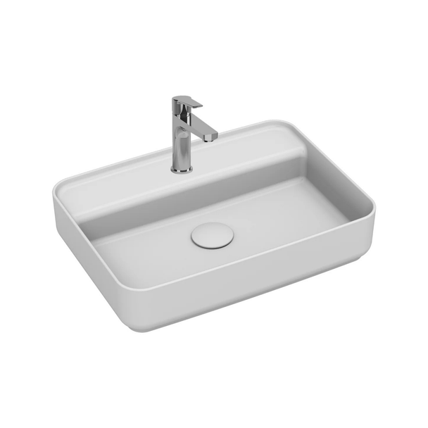 Isvea Infinity Beyaz 55 cm Batarya Delikli Tezgah Üstü Lavabo
