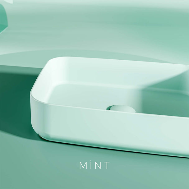 Isvea Infinity Mint Yeşil Tezgah Üzeri Lavabo 50 cm