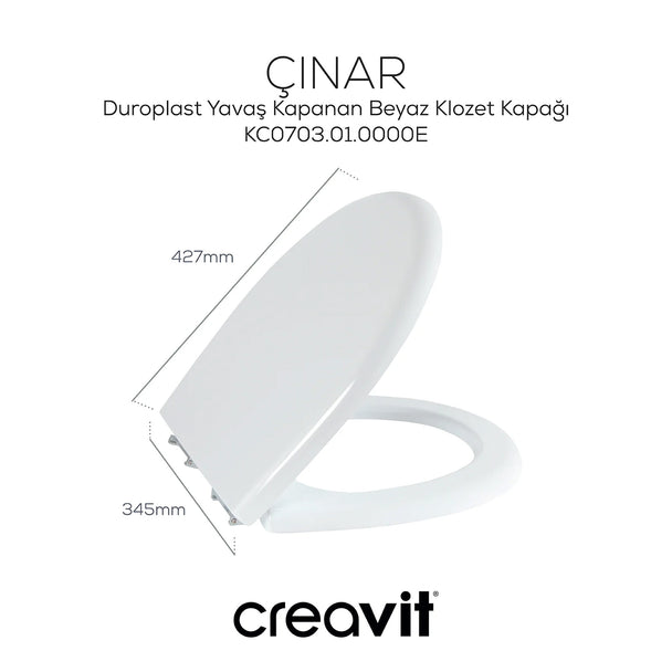 Creavit Çınar Thermoplast Yavaş Kapanan Klozet Kapağı