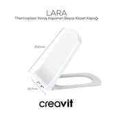 Creavit Lara Thermoplast Yavaş Kapanan Klozet Kapağı Beyaz