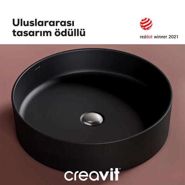Creavit Loop 45 cm Setüstü Lavabo Mat Siyah