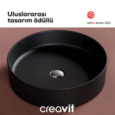 Creavit Loop 45 cm Setüstü Lavabo Mat Siyah