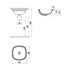 Creavit Mare 38 x 38 cm Tezgah Altı Lavabo