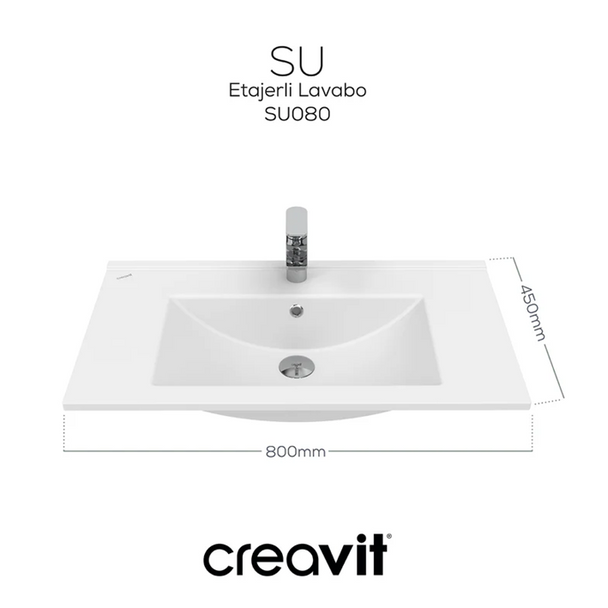 Creavit Su 45 x 80 cm Lavabo