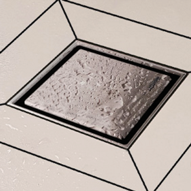Hüppe MasterV Yalıtımlı Noktasal Su Gideri 15 x 15 cm MAT SİYAH Yandan Çıkışlı