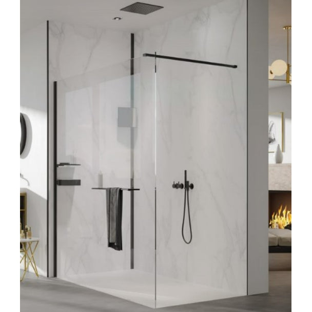 Hüppe One SP ST Parlak Gümüş Profil Şeffaf Cam 75 Cm (Kapısız Sabit Cam)