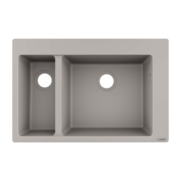 Hansgrohe S510-F635 Ankastre Granit Eviye 180/450 Beton Grisi + Sifon Takımı + Süzgeç