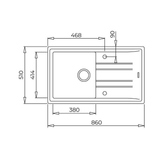 Teka Stone 50 B TG Metalik Gri Eviye