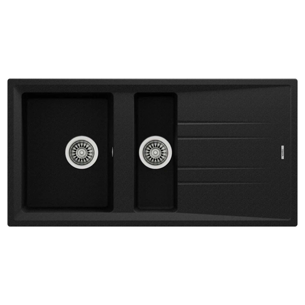 Teka Stone 60 B TG Metalik Siyah Eviye 1-½ Hazne