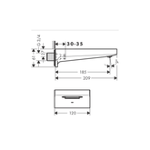 Hansgrohe Metropol Banyo Gagası 185 mm Bronz