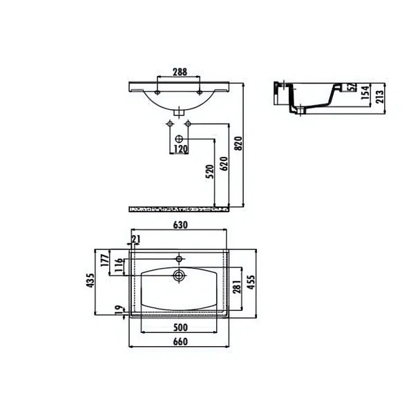 Creavit Sera 65 cm Lavabo