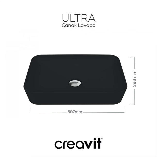 Creavit Ultra 60 cm Lavabo Siyah