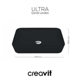 Creavit Ultra 60 cm Lavabo Siyah