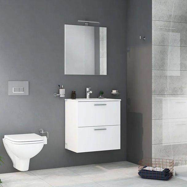 Vitra Mia 60 cm Beyaz Banyo Dolabı + Ayna Seti