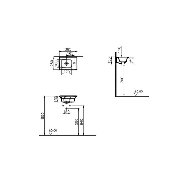 Vitra Mia Etajerli Lavabo 40 cm