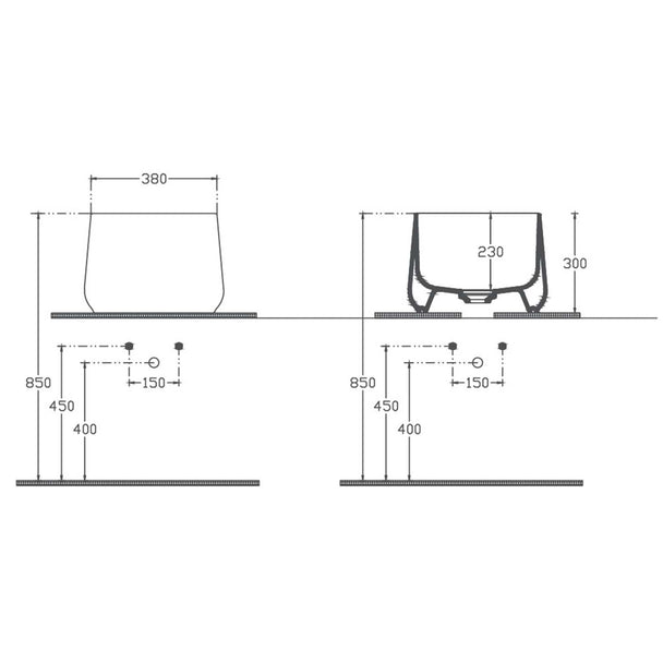 Isvea Allegro 42 cm Beyaz Tezgah Üstü Monoblok Lavabo
