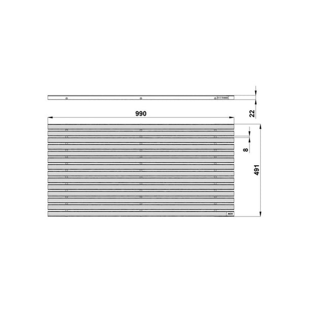 Aco Vario Paspas Gövdesi - DN100 Çıkışlı 100 x 50 cm (1212 Antrasit Paspas Dahil)