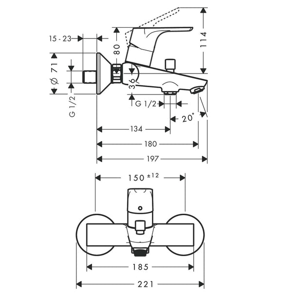 Hansgrohe Focus Banyo Batarya Seti Standart