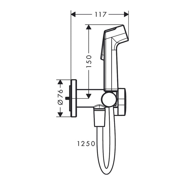 Hansgrohe Bidette 1Jet Ecosmart Krom 125cm