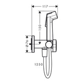Hansgrohe Bidette 1Jet Ecosmart Krom 125cm
