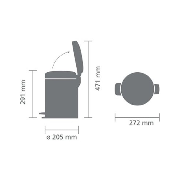 Brabantia Soft Pedallı Çöp Kovası 5lt Parlak Paslanmaz Çelik