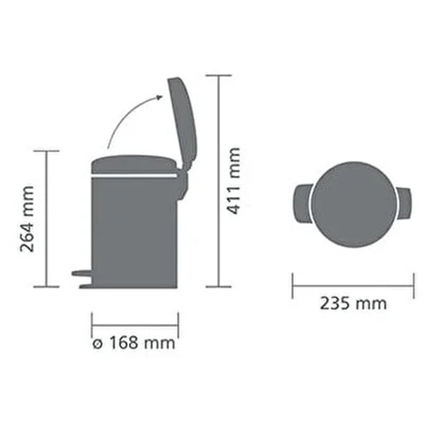 Brabantia Soft Pedallı Çöp Kovası 3lt Parlak Paslanmaz Çelik
