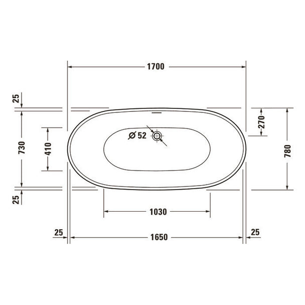 Duravit DuraVato 170x78 Oval Küvet Beyaz