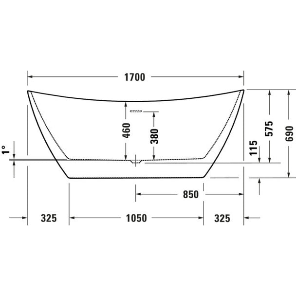 Duravit DuraVato 170x78 Oval Küvet Beyaz