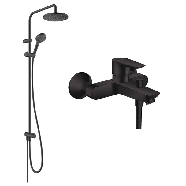 Hansgrohe Vernis Blend 200 Duş Kolonu Seti  Ecosmart Satin Siyah