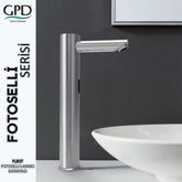 GPD Fotoselli Yüksek Lavabo Bataryası 290 Krom Çift Su Girişli