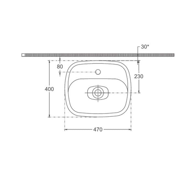 Fluido Tezgah Üzeri Çanak Lavabo 47cm Bas-Aç Set 