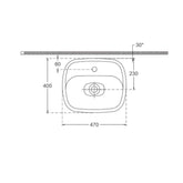 Fluido Tezgah Üzeri Çanak Lavabo 47cm Bas-Aç Set 