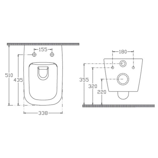 Isvea Vea Cubo Rimless Antrasit Asma Klozet