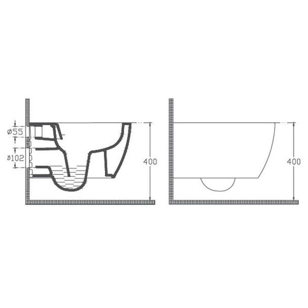 Isvea Vea Cubo Rimless Antrasit Asma Klozet
